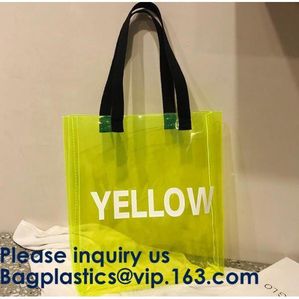 Clear Shopping Bag PVC Handbag Fashion Big Bags Jelly Package Large Transparent Tote Bag Shoulder Bag Leisure Beach Bag
