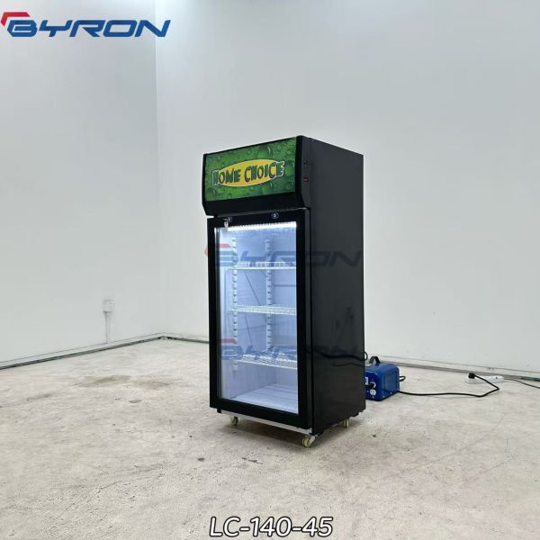 Adjustable Shelves Mini Beer Fridge Glass Door Beverage Fridge Noise Free