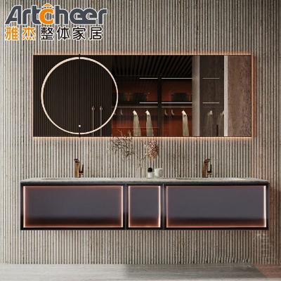 Contemporary Kitchen Cabinet with Sink Custom Made 36 Luxury PVC Hotel Bathroom Vanity