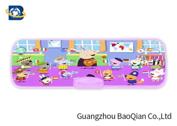 Peppa Pig 3D Picture 3D Lenticular Printing Service Plastic Pencil Box For Kids