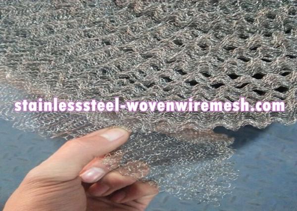Crimped / Flat  Monel 400 Knitted Mesh Silver White For Oil - Gas Separation
