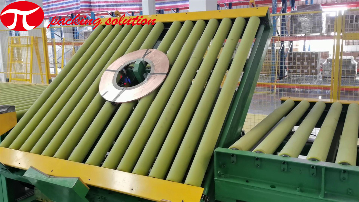 линия упаковки катушки 2000-6000mm автоматическая медная штабелируя весить связывающ линию упаковки