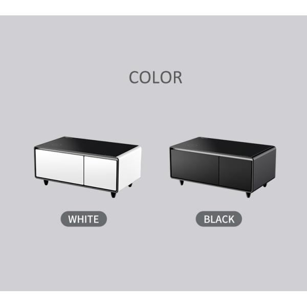 2024 Mesa de café inteligente Mini Refrigerador de carga inalámbrica de doble puerta para muebles de sala de estar