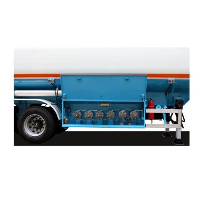                    42000L 4 Compartments Super Single Tire Fuel Tank Truck Semi Trailer with Fuwa Axle 13t and Mechinical Suspension for Tanzania Road Limitation             