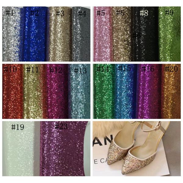 Sparkle Mixed Glitter Fabric Sheets , Pu Leather Multi Color Glitter Fabric