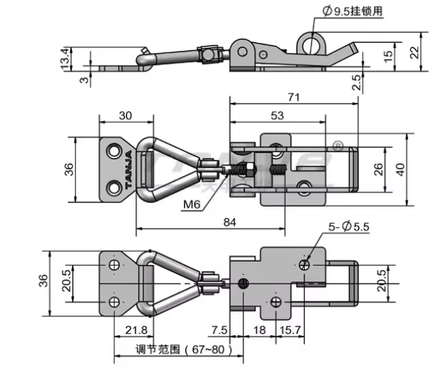 Heavy Duty Adjustable Cabinet Stainless Steel Toggle Catch Lock Latch