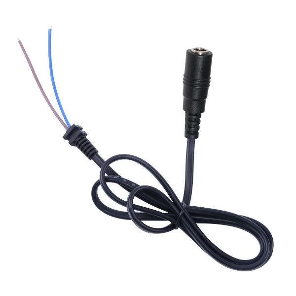 12V DC Female Barrel Connector to Tinned Wire Pigtail Cable 5.5mm x 2.1mm