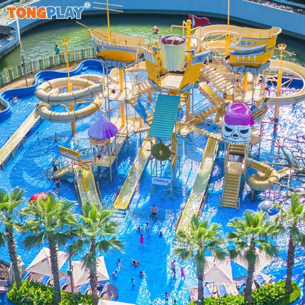 High Capacity Fiberglass Steel Metal Speed Water Slide for >10 Passengers Eco-friendly Water Park Equipment