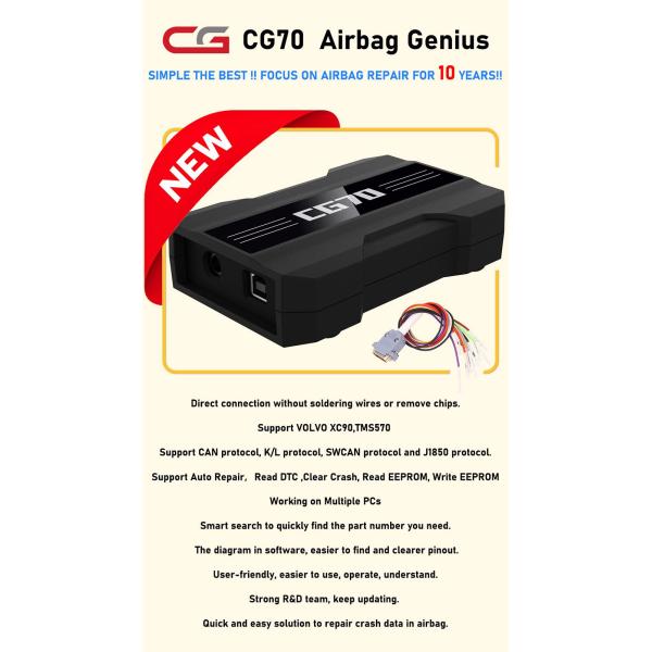 CGDI CG70 SRS Reset Tools Original Clear Fault Codes One Key No Welding No Disassembly Suit For Multi Cars Диагностический костюм для нескольких автомобилей