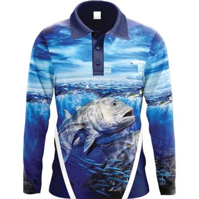 Waterproof Adults Fishing Tournament Jerseys Polo Shirts Anti Pilling