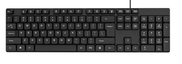 Waterproof 104-Key Wired Keyboard Mouse Combo USB Plug-Play HIPS Material Multimedia Keys For Office