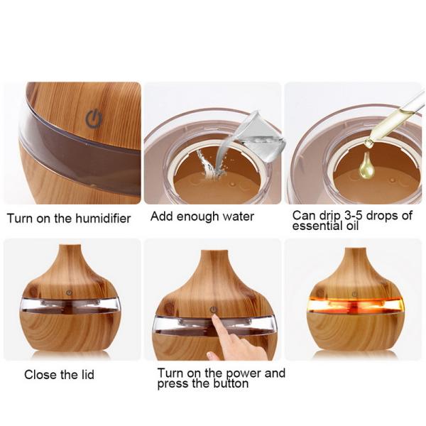 Отражетель ароматерапии зерна ABS 300ML 35ml/h 2W деревянный