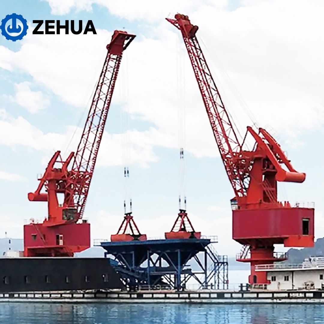 Heavy Duty Port Portal Slewing Crane 10tons 15tons 20tons 360 270 Rotation Grab Bucket Portal Crane Container Handling