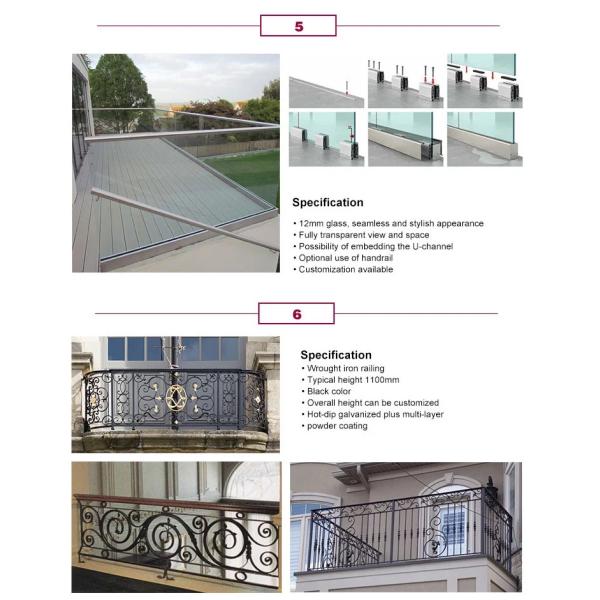 лестница высоты 1000mm прозрачная акриловая прокладывая рельсы роскошные алюминиевые поручни для лестниц