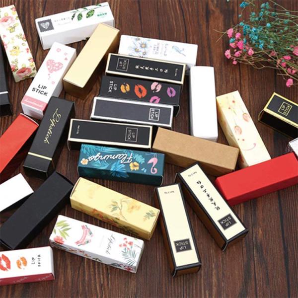 Торговый стенд коробка пользовательский логотип роскошный черный пустой губный глянс упаковочная трубка коробка помада бумажная упаковка коробка