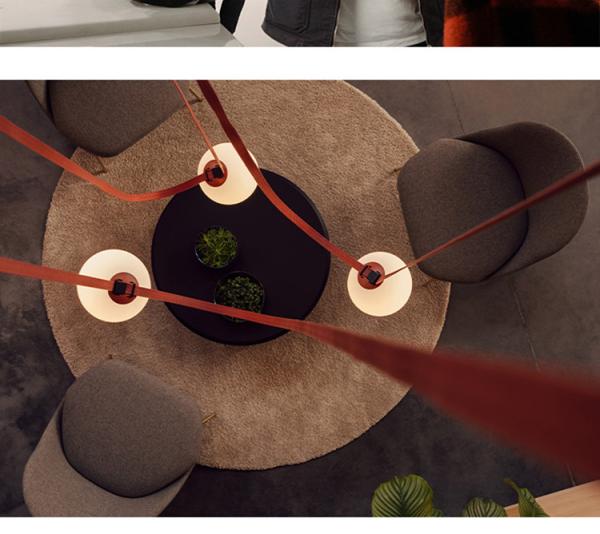 Minimalist Duplex Floor Wabi Sabi Style Designer Villa Belt Living Room Dining Room linear pendant lighting(WH-AP-560）