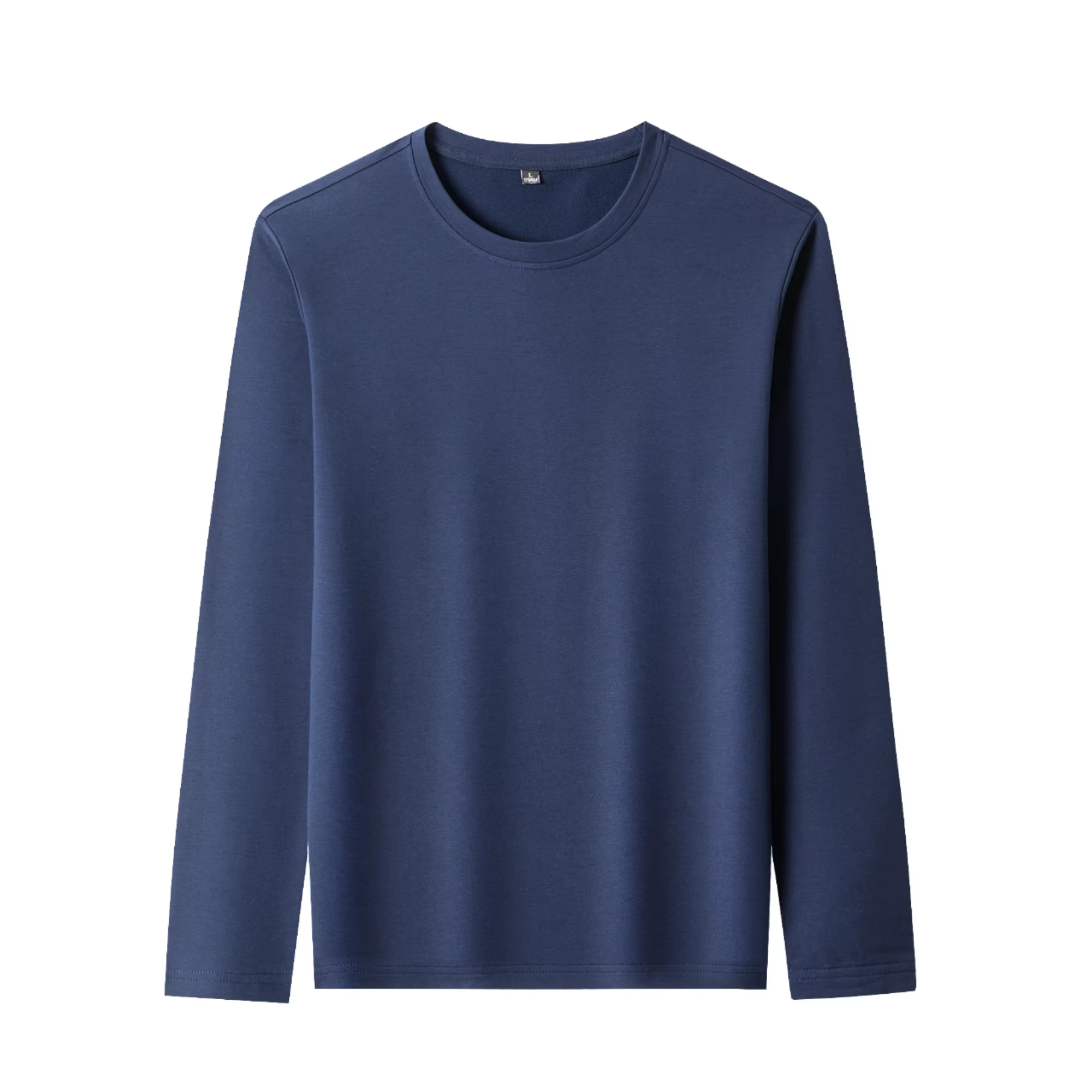 Comfort Breathable T-shirt O- Neck Male Long Sleeve Top Custom logo Print Plain Color T Shirt