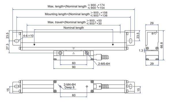 кодировщик стеклянного масштаба разрешения 0.001mm линейный для мылит, точильщик и филировальная машина