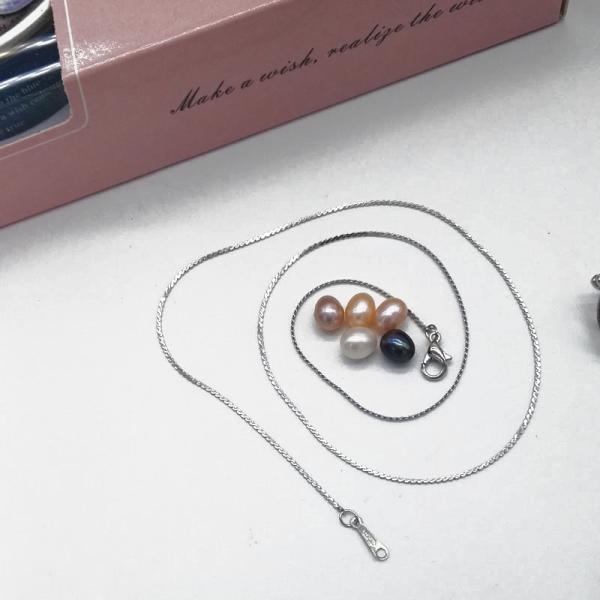 Love Pearl Silver Plated Copper Chain for DIY Jewelry Necklace Accessories