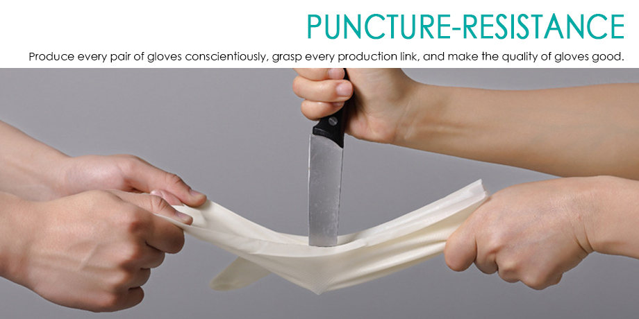 Natural White Powder Free Latex Gloves Sensitive Touch Latex Medical Exam Gloves Ambidextrous Design