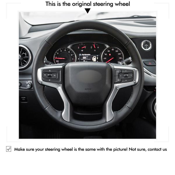 DIY Hand Sewing Super Soft Suede Steering Wheel Cover For Chevrolet Silverado Suburban Blazer 2019-2024
