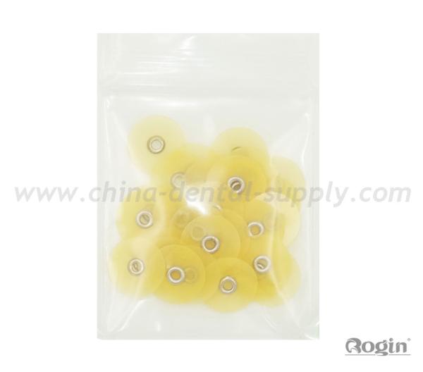 Disco de lustro dental amarelo para puxar/que empurra o movimento, quatro diâmetros