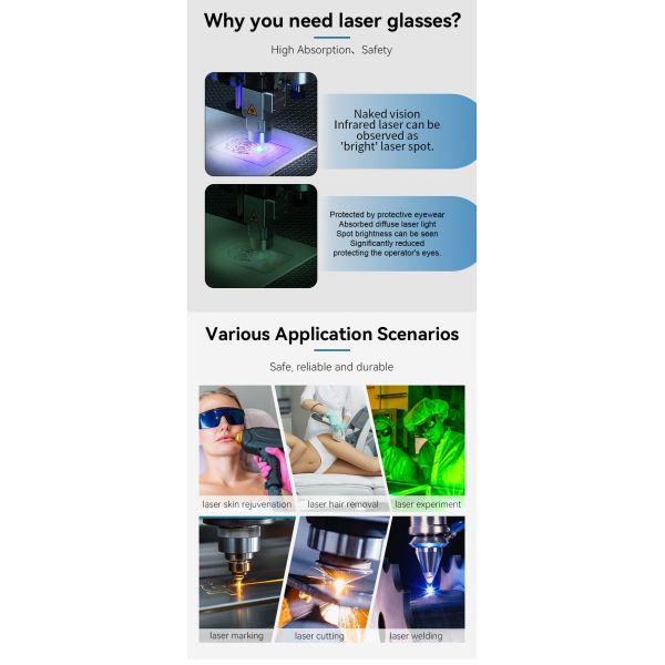 Laser protective lenses 1064nm safety glasses laser protective glasses IPL SAFTY GLASSES co2 laser protection glasses Laser protective glasses certified 610-1200nm OD6 laser protector laser protective