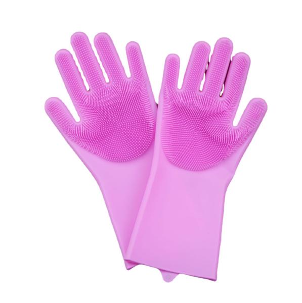Multifunctional Silicone Rubber Brush Gloves Heat Insulated For Dishwasher