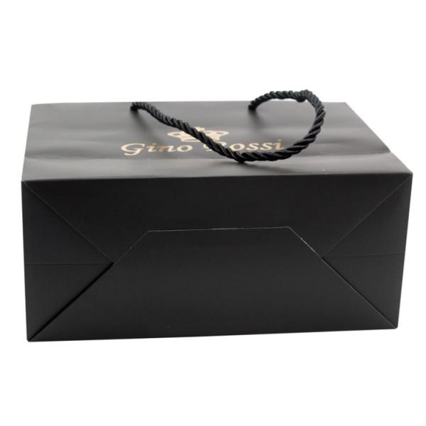 Black Paper Gift Bags With Handle Luxury Custom Clothing Packaging Bags