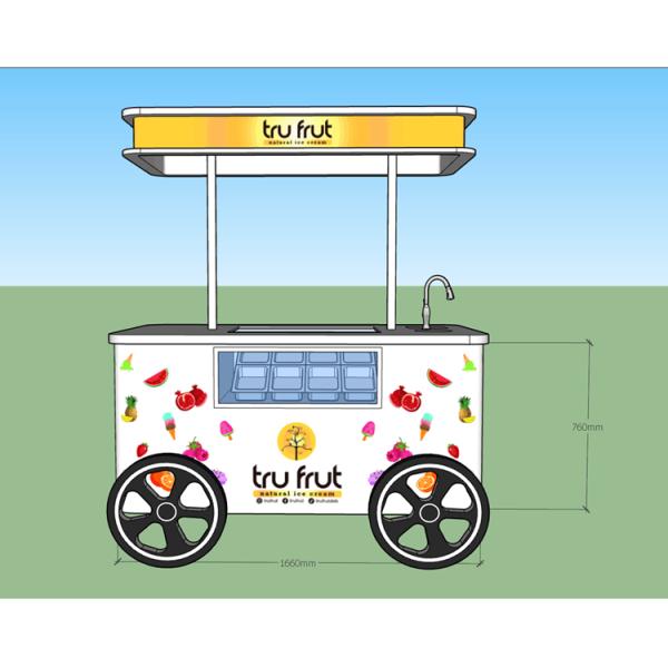 Gelato Ice Cream Push Cart /freezer vending machine /display freezer