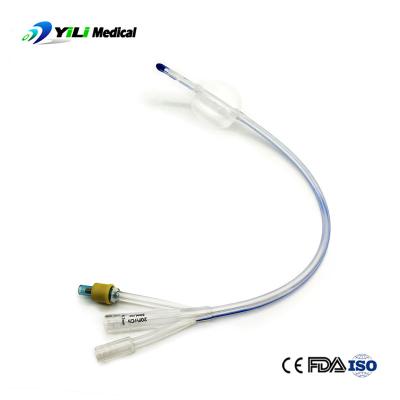 Disponível para uso médico cateter uretral de silicone de três vias com balão
