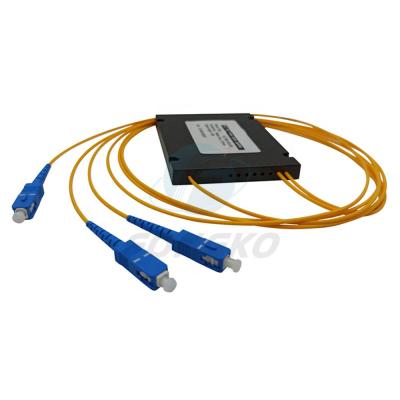 Divisor do PLC com conector divisor ótico em forma de caixa da fibra do PLC do Abs de 1 medidor 1*2