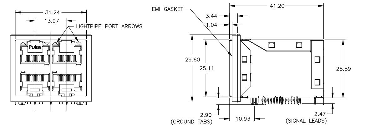PIN THT соединителей 12 порта Rj45 основания-T 2x2 JT5-2210NL 10G с СВЕТЛЫМИ ТРУБАМИ