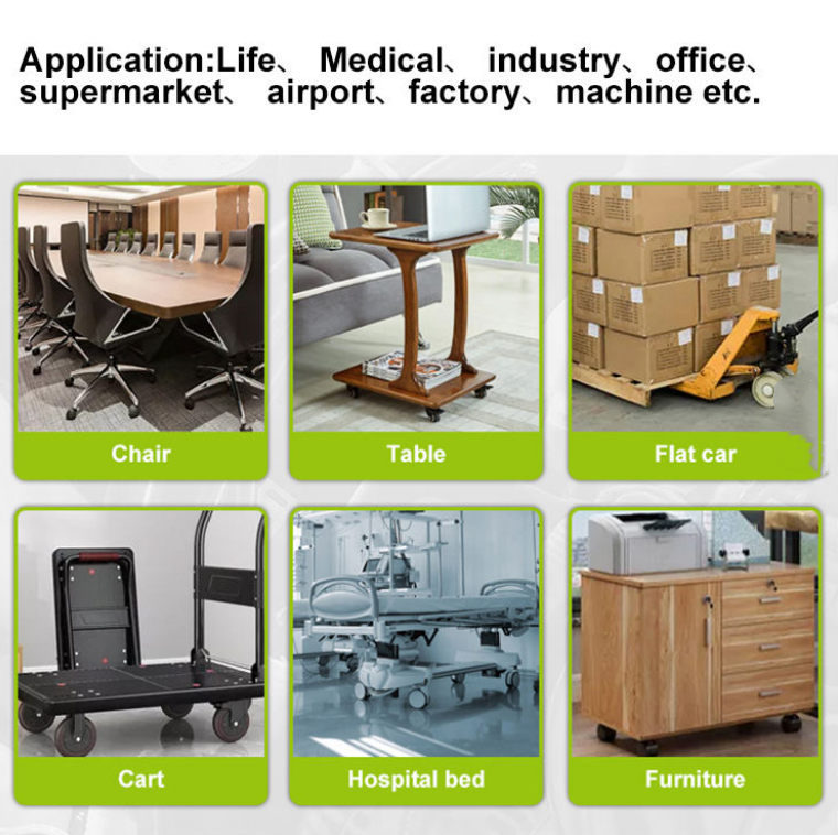 Hardware Tool Cabinet Industrial 6 Inch PU Polyurethane Medium Heavy Duty Swivel Side Lock Brake PU Caster and Wheel