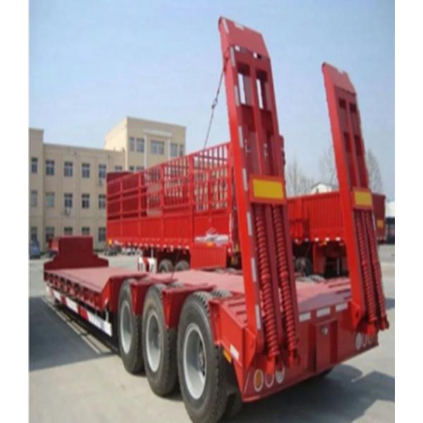 Тяжелый 3/4 ось 40FT 60T низкопольный грузовик полуприцеп с гидравлической рампой и запасными частями известного бренда, H стальной боковой балки