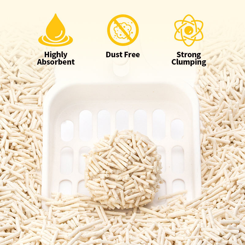 Fine Granules Excellent Clumping Performance Quality Controlled Production Tofu Cat Litter
