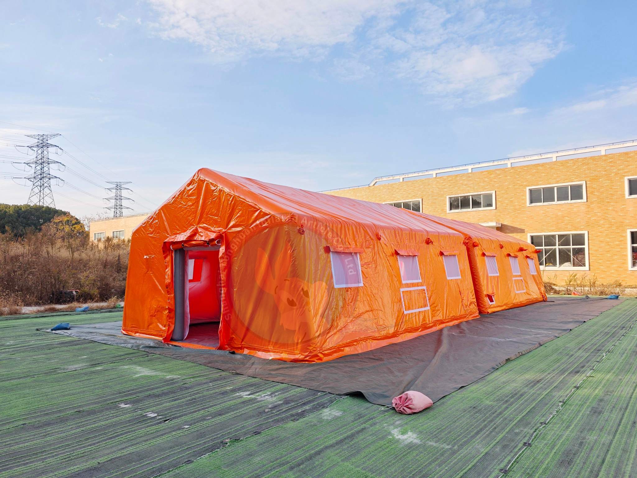 Custom Inflatable Tent Orange Medical Shelter PVC Emergency Relief Space Outdoor Rescue Station Large Event Support Structure