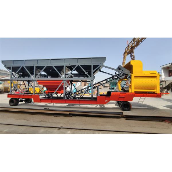 YHZS100 Forced Mobile Two Silo Speed Mobile Mixing Plant 100m3/H Productivity