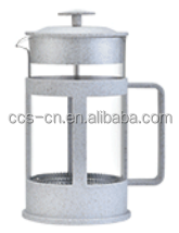 Портативные кофеварки Высококачественный боросиликатный стеклянный кофейный пресс Черный пластиковый французский пресс