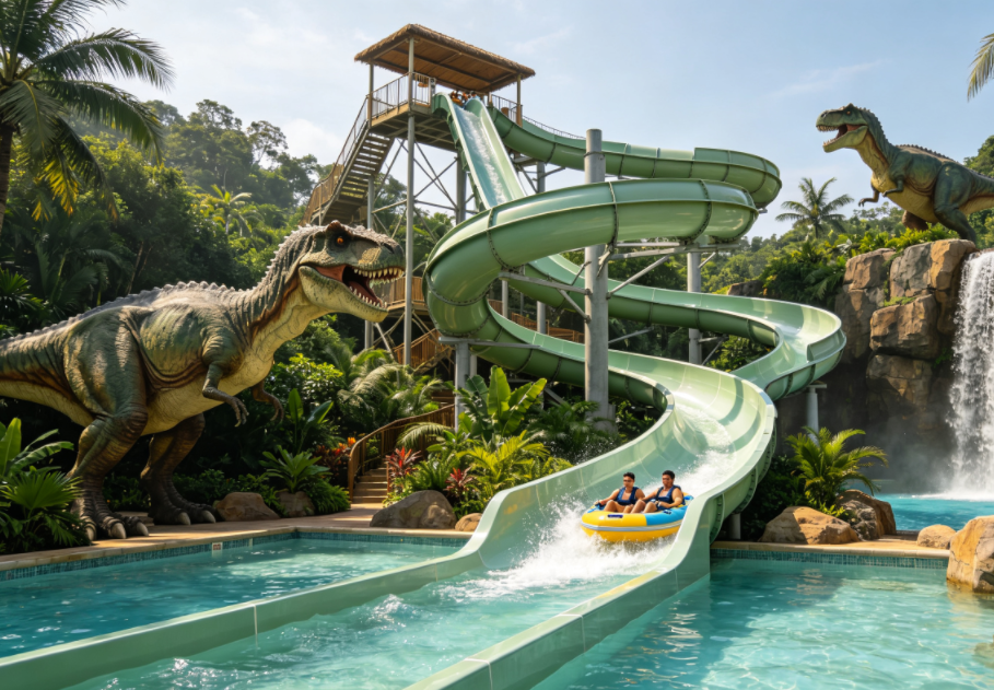Cannon Water Slide 5M — Jurassic Dino Style Theme Park