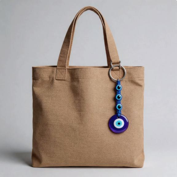 GUGEER Evil Eye Keychain Bag Charm - Good Luck & Protection Amulet - Car Keyring Purse Accessories for Women