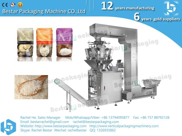 Automatic rice 500g pouch packaging machine with 10 heads weigher BSTV-750AZ