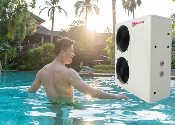Side Blowing 21kw Heat Pump Pool Water Heater， Air Source Heating System Constant Temperature 38 Degrees