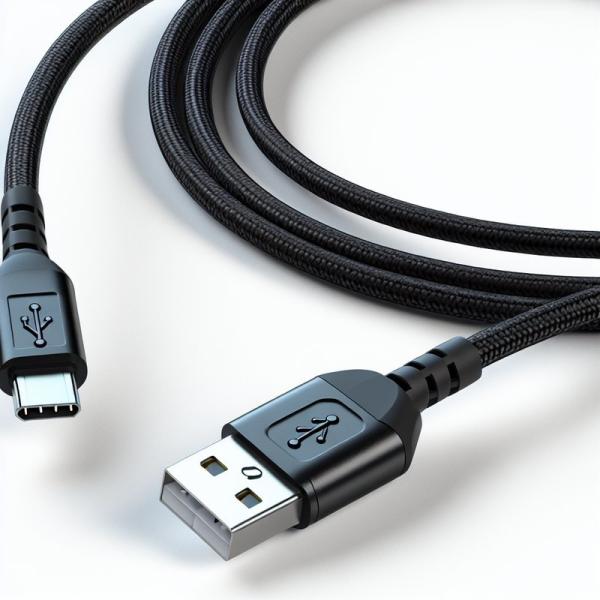 Black Micro-USB Data Cable For Camera And MP3 1m 1.5m Braid Shielding