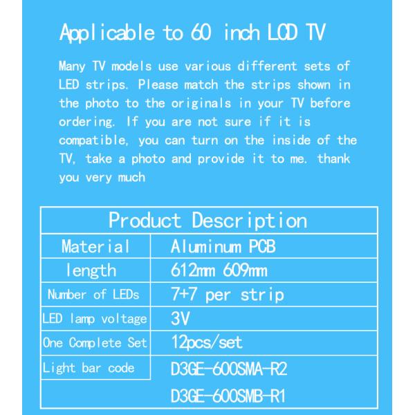 Для Samsung UA60F6088AJ UN60J6200 Light Bar SAMSUNG 2013SVS60 3228N1