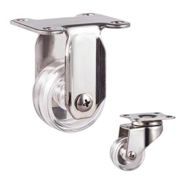 2 Inch Transparent Wheel 110LBS Capacity Rigid Plate Stainless Steel Light Duty Casters