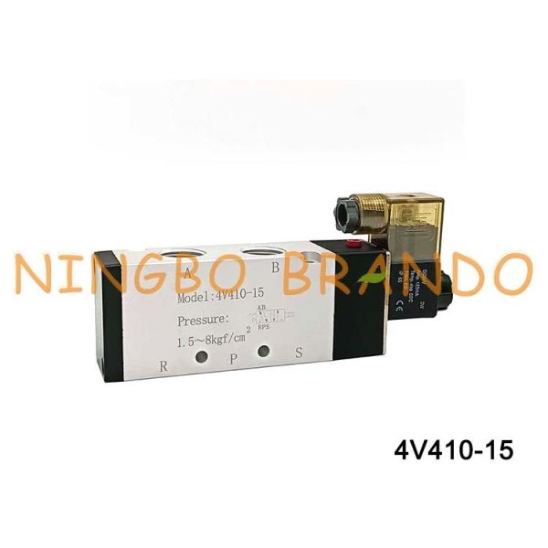 AIRTAC Type 1/2'' Solenoid Air Valve 4V410-15 12V 24V 110V 220V Single Coil 2 Position 5 Way