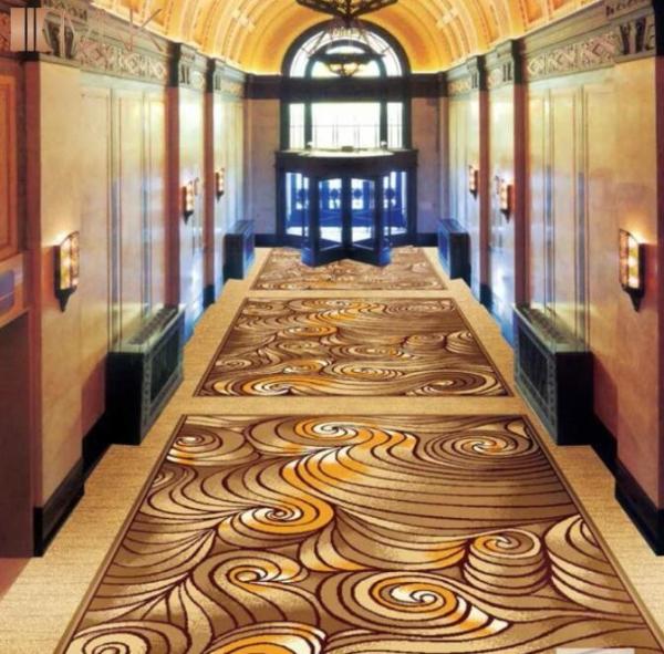 Large Area Full Of Printed Commercial Floor Mat Customized Hotel Carpet