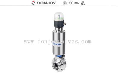 Stainless steel 304 / 316 pneumatic sanitary butterfly valves with positioner and actuator