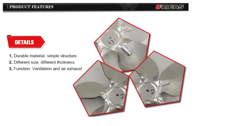 Custom Metal Stamping Parts 200 mm Fan Spare Parts Aluminum Fan Blade for Air Cooling